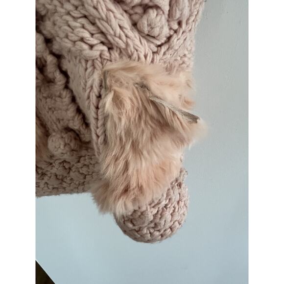 Alberto Makali Vtg Women Junior M Knit Sweater Vest Rabbit Fur Hooded Boho Y2K - Picture 3 of 7